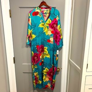 Natori Satin Peony Caftan